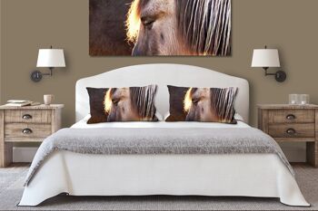 Ensemble de coussins photo décoratifs (2 pièces), motif : cheval sauvage 1 - taille : 80 x 40 cm - housse de coussin premium, coussin décoratif, coussin décoratif, coussin photo, housse de coussin 2