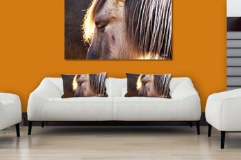 Ensemble de coussins photo décoratifs (2 pièces), motif : cheval sauvage 1 - taille : 80 x 40 cm - housse de coussin premium, coussin décoratif, coussin décoratif, coussin photo, housse de coussin 3