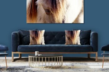 Ensemble de coussins photo décoratifs (2 pièces), motif : cheval sauvage 2 - taille : 40 x 40 cm - housse de coussin premium, coussin décoratif, coussin décoratif, coussin photo, housse de coussin 2