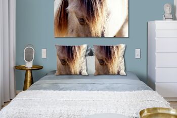Ensemble de coussins photo décoratifs (2 pièces), motif : cheval sauvage 2 - taille : 40 x 40 cm - housse de coussin premium, coussin décoratif, coussin décoratif, coussin photo, housse de coussin 3