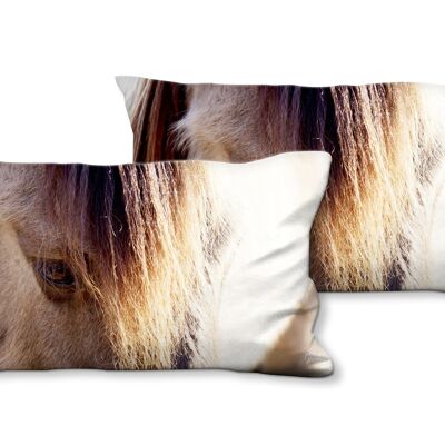 Set di cuscini decorativi con foto (2 pezzi), motivo: cavallo selvaggio 2 - dimensioni: 80 x 40 cm - fodera per cuscino premium, cuscino decorativo, cuscino decorativo, cuscino fotografico, fodera per cuscino