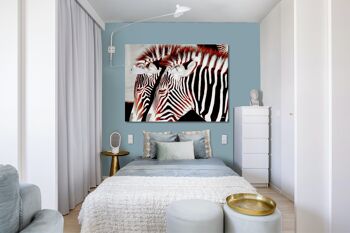 Papier peint : Zebra love 1 - format paysage 4:3 - nombreuses tailles et matériaux - motif d'art photographique exclusif sous forme d'image sur toile ou d'image en verre acrylique pour la décoration murale 5