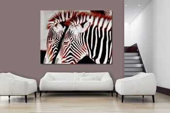 Papier peint : Zebra love 1 - format paysage 4:3 - nombreuses tailles et matériaux - motif d'art photographique exclusif sous forme d'image sur toile ou d'image en verre acrylique pour la décoration murale 6