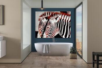 Papier peint : Zebra love 1 - format paysage 4:3 - nombreuses tailles et matériaux - motif d'art photographique exclusif sous forme d'image sur toile ou d'image en verre acrylique pour la décoration murale 8