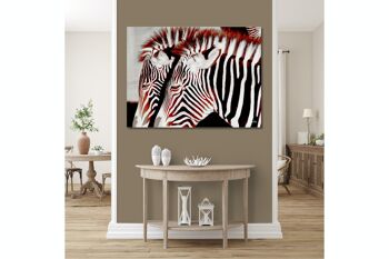 Papier peint : Zebra love 1 - format paysage 4:3 - nombreuses tailles et matériaux - motif d'art photographique exclusif sous forme d'image sur toile ou d'image en verre acrylique pour la décoration murale 10