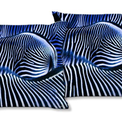 Set di cuscini decorativi con foto (2 pezzi), motivo: zebra love 2 - dimensioni: 40 x 40 cm - fodera per cuscino premium, cuscino decorativo, cuscino decorativo, cuscino fotografico, fodera per cuscino