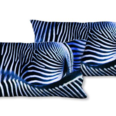 Set di cuscini decorativi con foto (2 pezzi), motivo: zebra love 2 - dimensioni: 80 x 40 cm - fodera per cuscino premium, cuscino decorativo, cuscino decorativo, cuscino fotografico, fodera per cuscino
