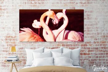 Papier peint : Flamants roses amoureux - format paysage 2:1 - nombreuses tailles et matériaux - motif d'art photo exclusif comme image sur toile ou image sur verre acrylique pour la décoration murale 7