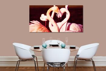 Papier peint : Flamants roses amoureux - format paysage 2:1 - nombreuses tailles et matériaux - motif d'art photo exclusif comme image sur toile ou image sur verre acrylique pour la décoration murale 9