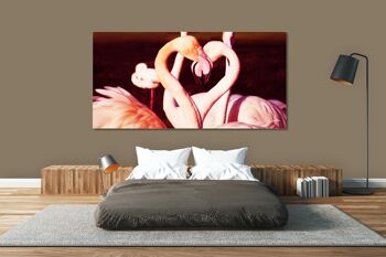 Papier peint : Flamants roses amoureux - format paysage 2:1 - nombreuses tailles et matériaux - motif d'art photo exclusif comme image sur toile ou image sur verre acrylique pour la décoration murale 14