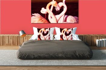 Ensemble de coussins photo décoratifs (2 pièces), motif : Flamants roses amoureux - taille : 40 x 40 cm - housse de coussin haut de gamme, coussin décoratif, coussin décoratif, coussin photo, housse de coussin 5