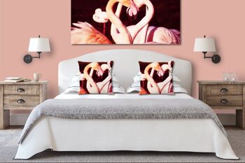 Ensemble de coussins photo décoratifs (2 pièces), motif : Flamants roses amoureux - taille : 40 x 40 cm - housse de coussin haut de gamme, coussin décoratif, coussin décoratif, coussin photo, housse de coussin 6