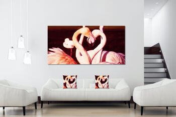 Ensemble de coussins photo décoratifs (2 pièces), motif : Flamants roses amoureux - taille : 40 x 40 cm - housse de coussin haut de gamme, coussin décoratif, coussin décoratif, coussin photo, housse de coussin 7