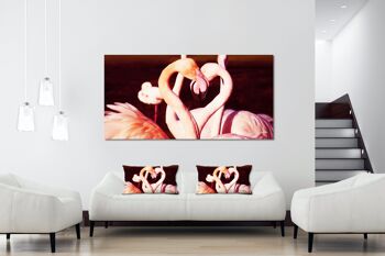 Ensemble de coussins photo décoratifs (2 pièces), motif : Flamants roses amoureux - taille : 80 x 40 cm - housse de coussin haut de gamme, coussin décoratif, coussin décoratif, coussin photo, housse de coussin 5