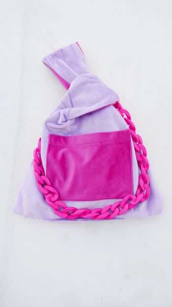 NIKKO KNOT SAC GRUE AVEC CHAÎNE FUCHSIA 2