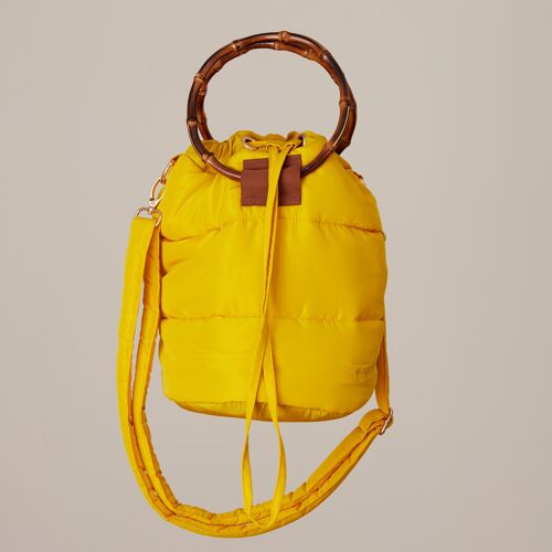 Nara bolso bombonera acolchado amarillo