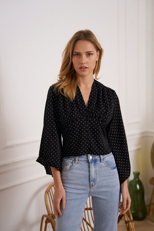 Blouse col V manches évasées - CK08181