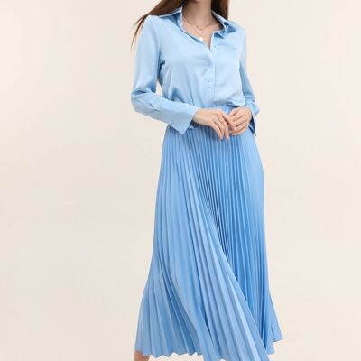 Plain pleated satin skirt - CK08176-5