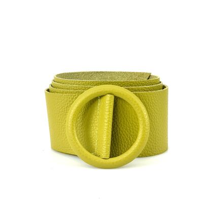 Ceinture en cuir Floor - Jaune moutarde