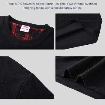 SaneShoppe Haut en polaire à manches longues pour homme 100 % coton Bas Pyjamas Ensembles Loungewear -XL, Rouge-59 6