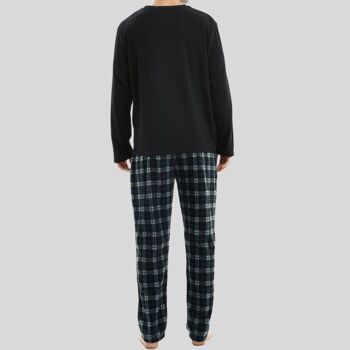 Ensemble de pyjama en polaire thermique à manches longues SaneShoppe pour hommes, pyjama de luxe Loungewear -M, noir-41 4