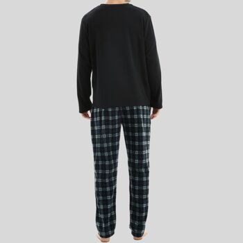 Ensemble de pyjama en polaire thermique à manches longues SaneShoppe pour hommes, pyjama de luxe Loungewear -L, noir-42 2