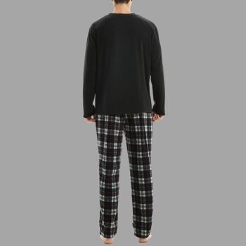 Ensemble de pyjama en polaire thermique à manches longues SaneShoppe pour hommes, pyjama de luxe Loungewear -M, noir-116 2