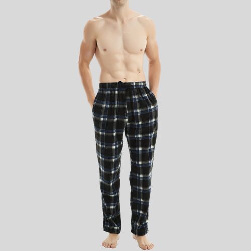 SaneShoppe Mens Thermal Fleece Pyjama Lounge Pants Trouser Winter Bottoms -XL, Blue-303