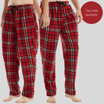SaneShoppe Pantalon de pyjama en polaire thermique pour homme Pantalon d'hiver -M, Rouge-306 7