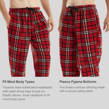 SaneShoppe Pantalon de pyjama en polaire thermique pour homme Pantalon d'hiver -M, Rouge-306 5