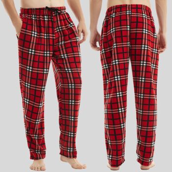 SaneShoppe Pantalon de pyjama en polaire thermique pour homme Pantalon d'hiver -M, Rouge-306 6