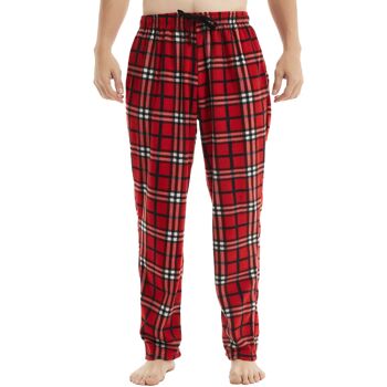 SaneShoppe Pantalon de pyjama en polaire thermique pour homme Pantalon d'hiver -M, Rouge-306 2
