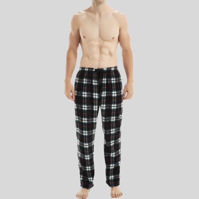 SaneShoppe Mens Thermal Fleece Pyjama Lounge Pants Trouser Winter Bottoms -M, Black-311