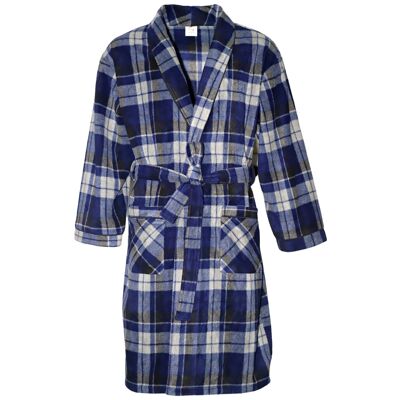 SaneShoppe Robe de chambre légère en polaire chaude super douce pour homme 300 g/m² - S/M, bleu marine