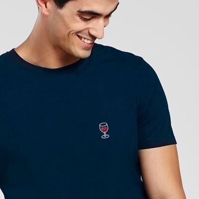 Glass of wine men's t-shirt (embroidered)