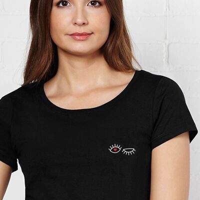 Clin d'oeil Damen T-Shirt (bestickt)
