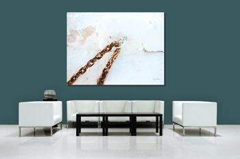 Papier peint : chaîne sur un mur blanc - format paysage 4:3 - nombreuses tailles et matériaux - motif d'art photographique exclusif sous forme d'image sur toile ou d'image en verre acrylique pour la décoration murale 5