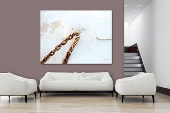Papier peint : chaîne sur un mur blanc - format paysage 4:3 - nombreuses tailles et matériaux - motif d'art photographique exclusif sous forme d'image sur toile ou d'image en verre acrylique pour la décoration murale 6