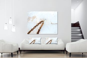 Ensemble de coussins photo décoratifs (2 pièces), motif : chaîne sur un mur blanc - taille : 80 x 40 cm - housse de coussin premium, coussin décoratif, coussin décoratif, coussin photo, housse de coussin 4