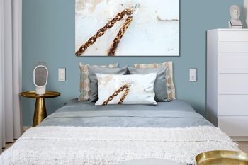Ensemble de coussins photo décoratifs (2 pièces), motif : chaîne sur un mur blanc - taille : 80 x 40 cm - housse de coussin premium, coussin décoratif, coussin décoratif, coussin photo, housse de coussin 5