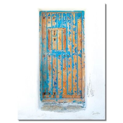 Mural: Greek door in front of white - portrait format 3:4 - many sizes & materials - exclusive photo art motif as a canvas picture or acrylic glass picture for wall decoration