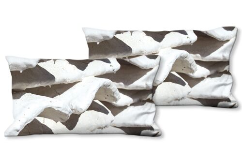Deko-Foto-Kissen Set (2 Stk.), Motiv: Weiß 8 Struktur - Größe: 80 x 40 cm - Premium Kissenhülle, Zierkissen, Dekokissen, Fotokissen, Kissenbezug