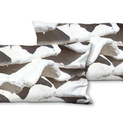 Set di cuscini decorativi con foto (2 pezzi), motivo: struttura bianca 8 - dimensioni: 80 x 40 cm - fodera per cuscino premium, cuscino decorativo, cuscino decorativo, cuscino fotografico, fodera per cuscino