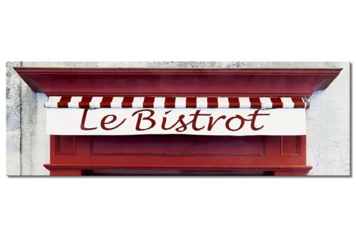 Wandbild: Le Bistrot rot - Panorama quer 3:1 - viele Größen & Materialien – Exklusives Fotokunst-Motiv als Leinwandbild oder Acrylglasbild zur Wand-Dekoration