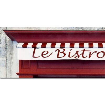 Wandbild: Le Bistrot rot - Panorama quer 3:1 - viele Größen & Materialien – Exklusives Fotokunst-Motiv als Leinwandbild oder Acrylglasbild zur Wand-Dekoration