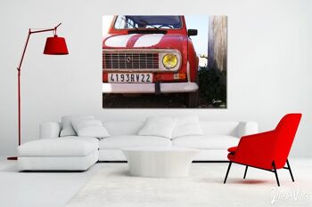Papier peint : La Renault rouge - format paysage 4:3 - nombreuses tailles et matériaux - motif d'art photographique exclusif sous forme d'image sur toile ou d'image en verre acrylique pour la décoration murale 3