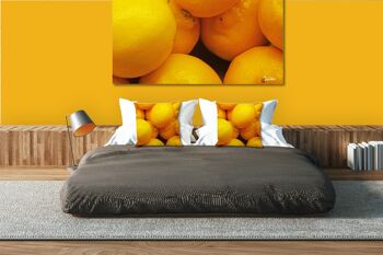 Ensemble de coussins photo décoratifs (2 pièces), motif : fruits 12 citrons - taille : 40 x 40 cm - housse de coussin premium, coussin décoratif, coussin décoratif, coussin photo, housse de coussin 3