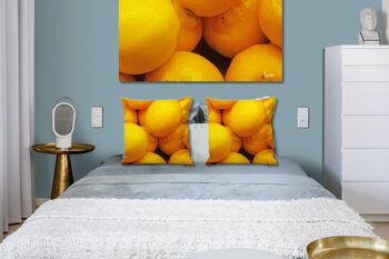 Ensemble de coussins photo décoratifs (2 pièces), motif : fruits 12 citrons - taille : 40 x 40 cm - housse de coussin premium, coussin décoratif, coussin décoratif, coussin photo, housse de coussin 5