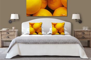 Ensemble de coussins photo décoratifs (2 pièces), motif : fruits 12 citrons - taille : 40 x 40 cm - housse de coussin premium, coussin décoratif, coussin décoratif, coussin photo, housse de coussin 6