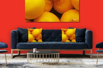 Ensemble de coussins photo décoratifs (2 pièces), motif : fruits 12 citrons - taille : 40 x 40 cm - housse de coussin premium, coussin décoratif, coussin décoratif, coussin photo, housse de coussin 7